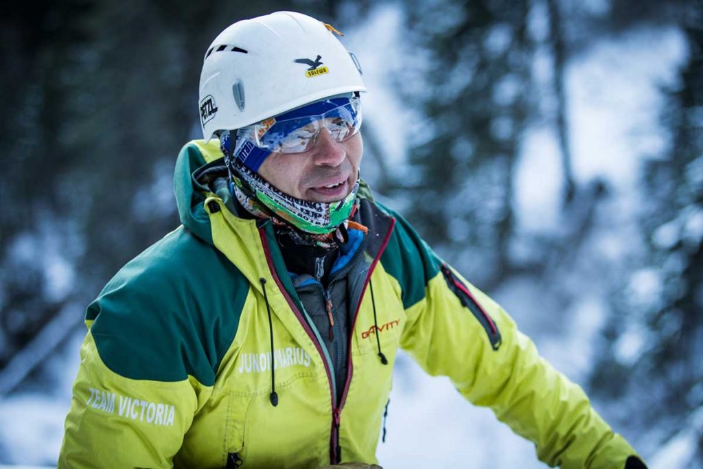 Marius Junoiu, escaladă pe gheață