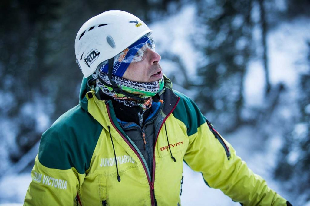 Marius Junoiu, escaladă pe gheață